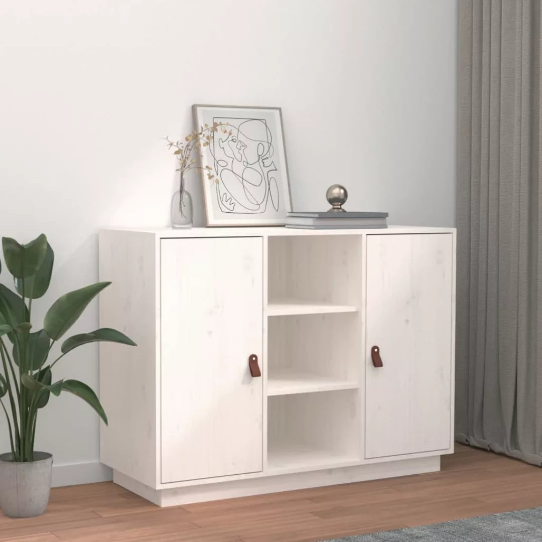 Vidaxl Sideboard Weiß 100x40x75 Cm Massivholz Kiefer günstig online kaufen