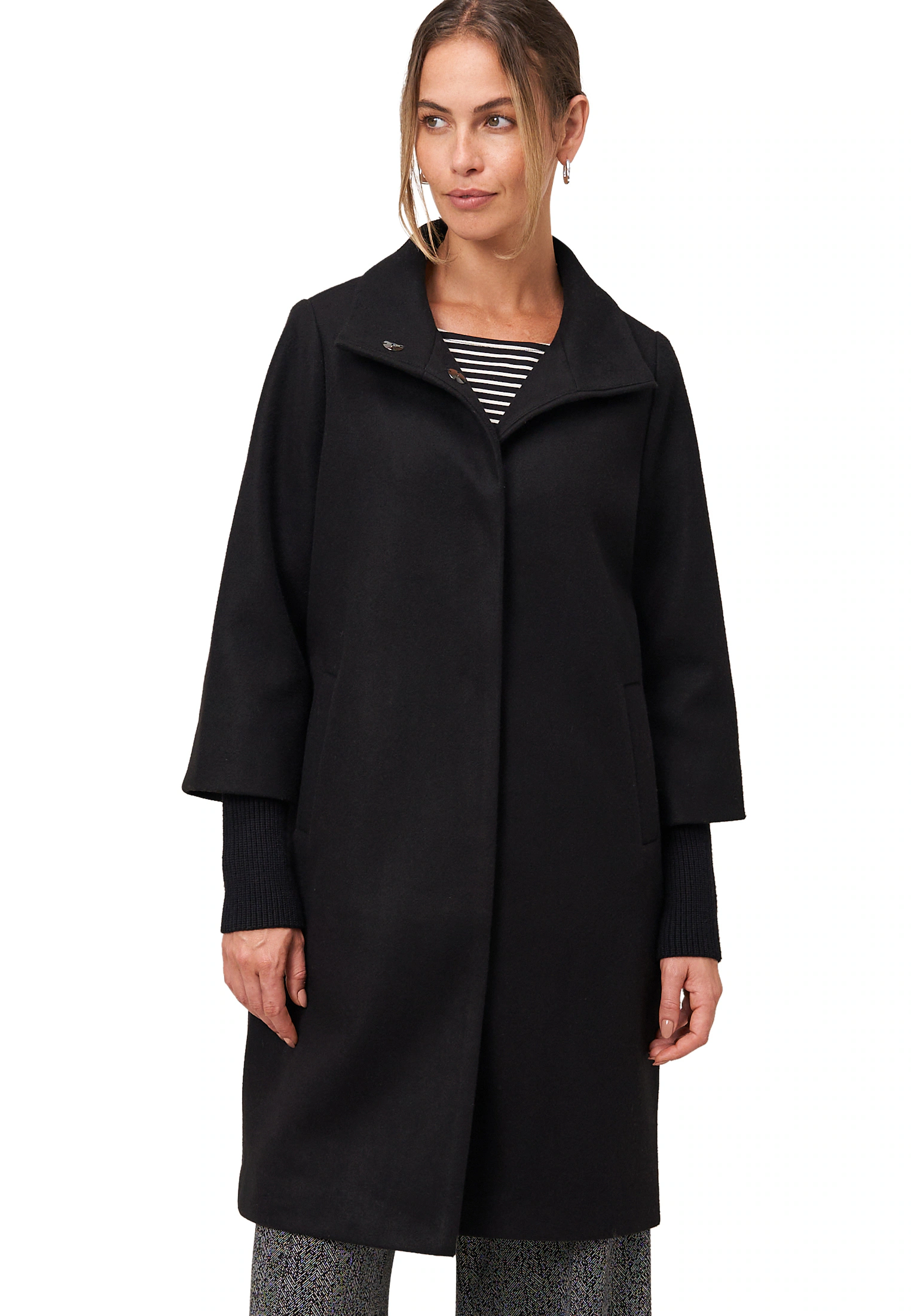 Zero Wintermantel "zero Damen Mantel Wolloptik mit Stehkragen" günstig online kaufen