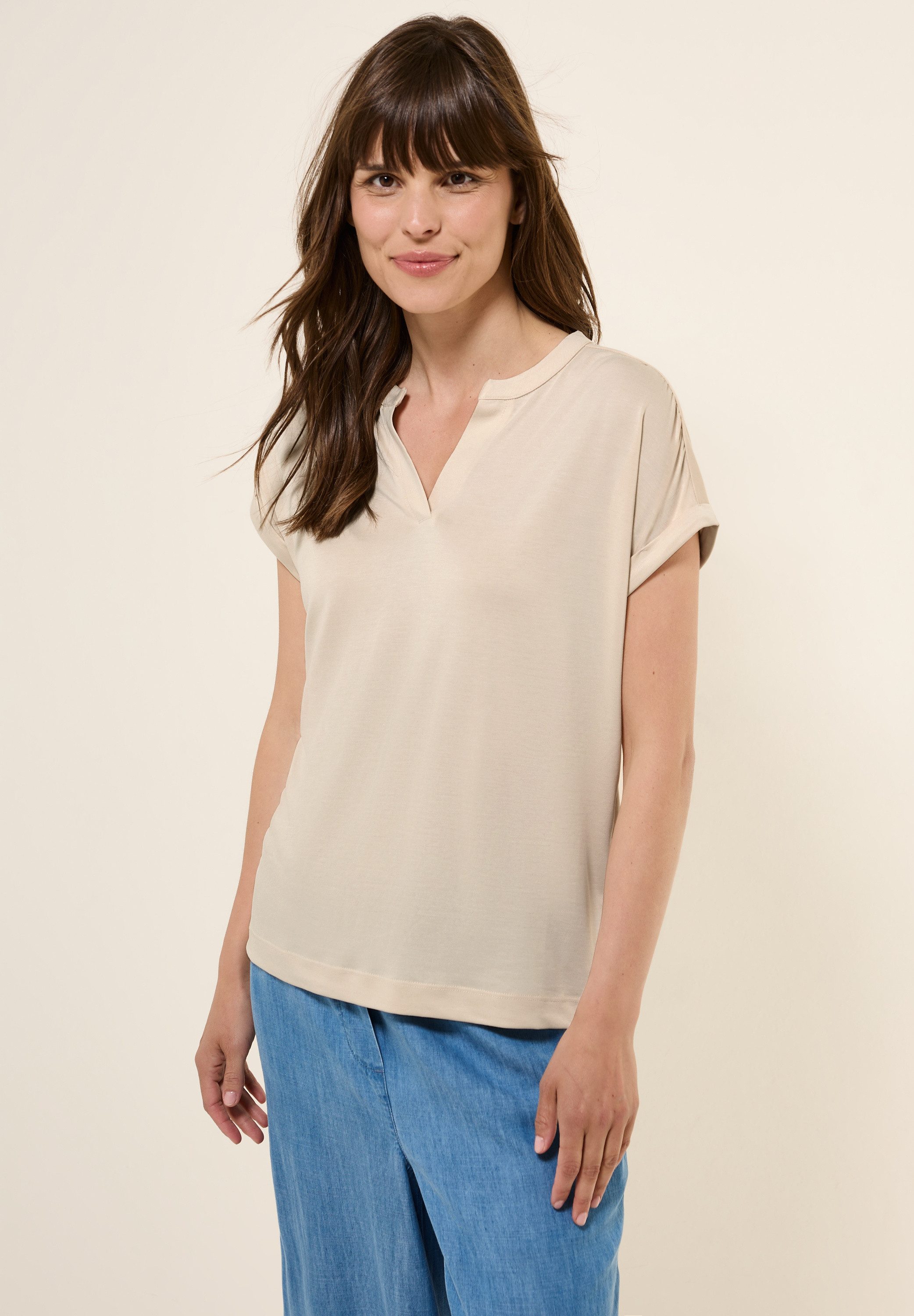 Cecil T-Shirt, aus softem Materialmix günstig online kaufen