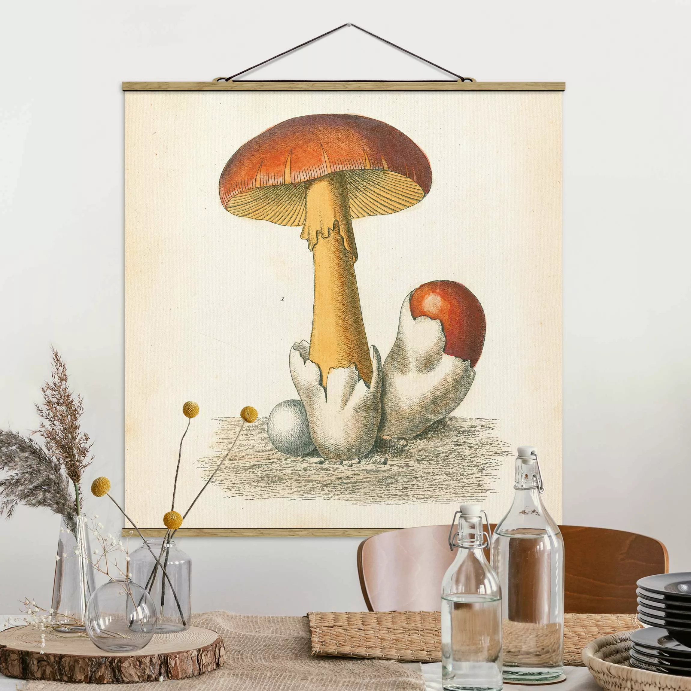 Stoffbild mit Posterleisten Französische Pilze günstig online kaufen