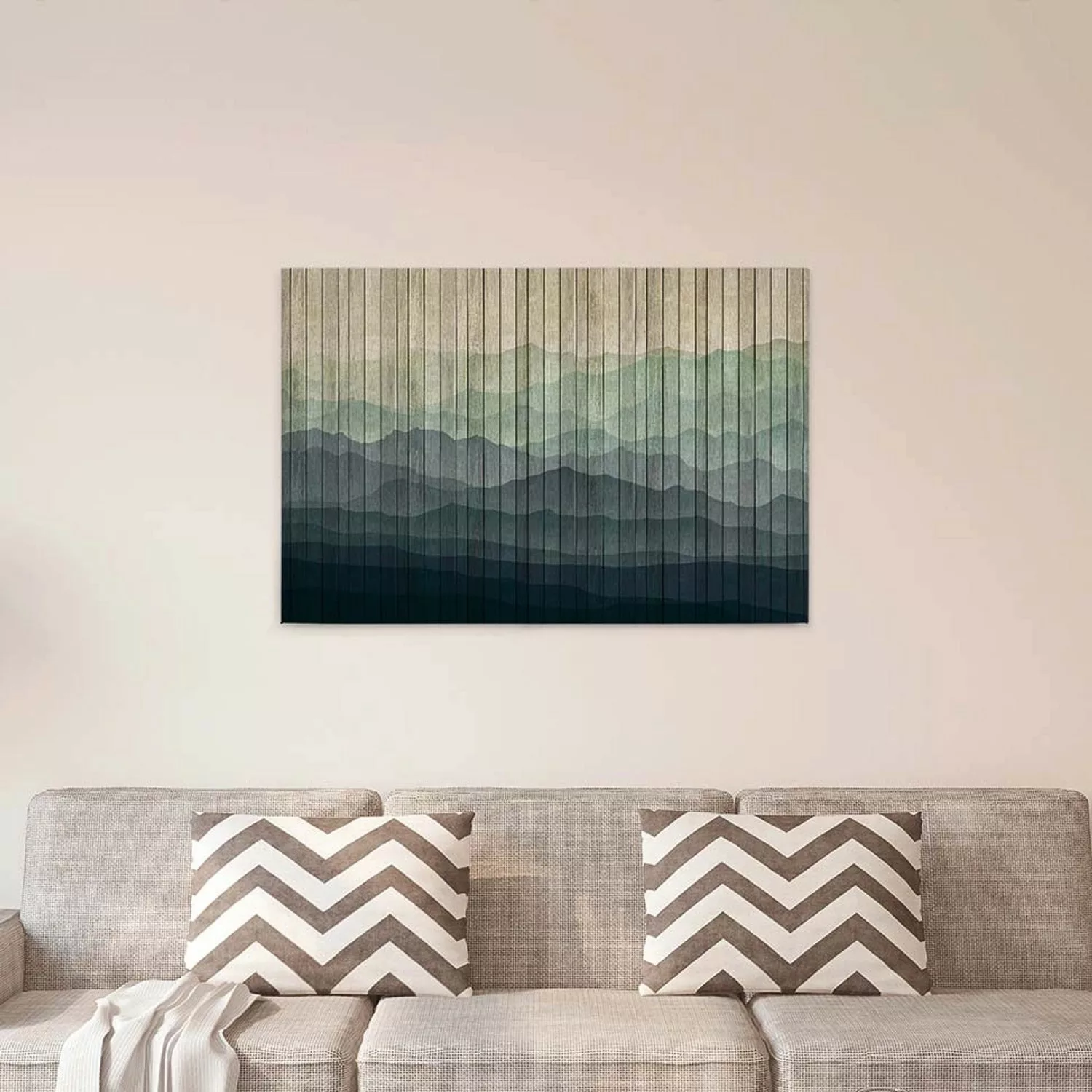 Bricoflor Horizont Bild Auf Leinwand In Holz Optik Modernes Wandbild Mit Be günstig online kaufen