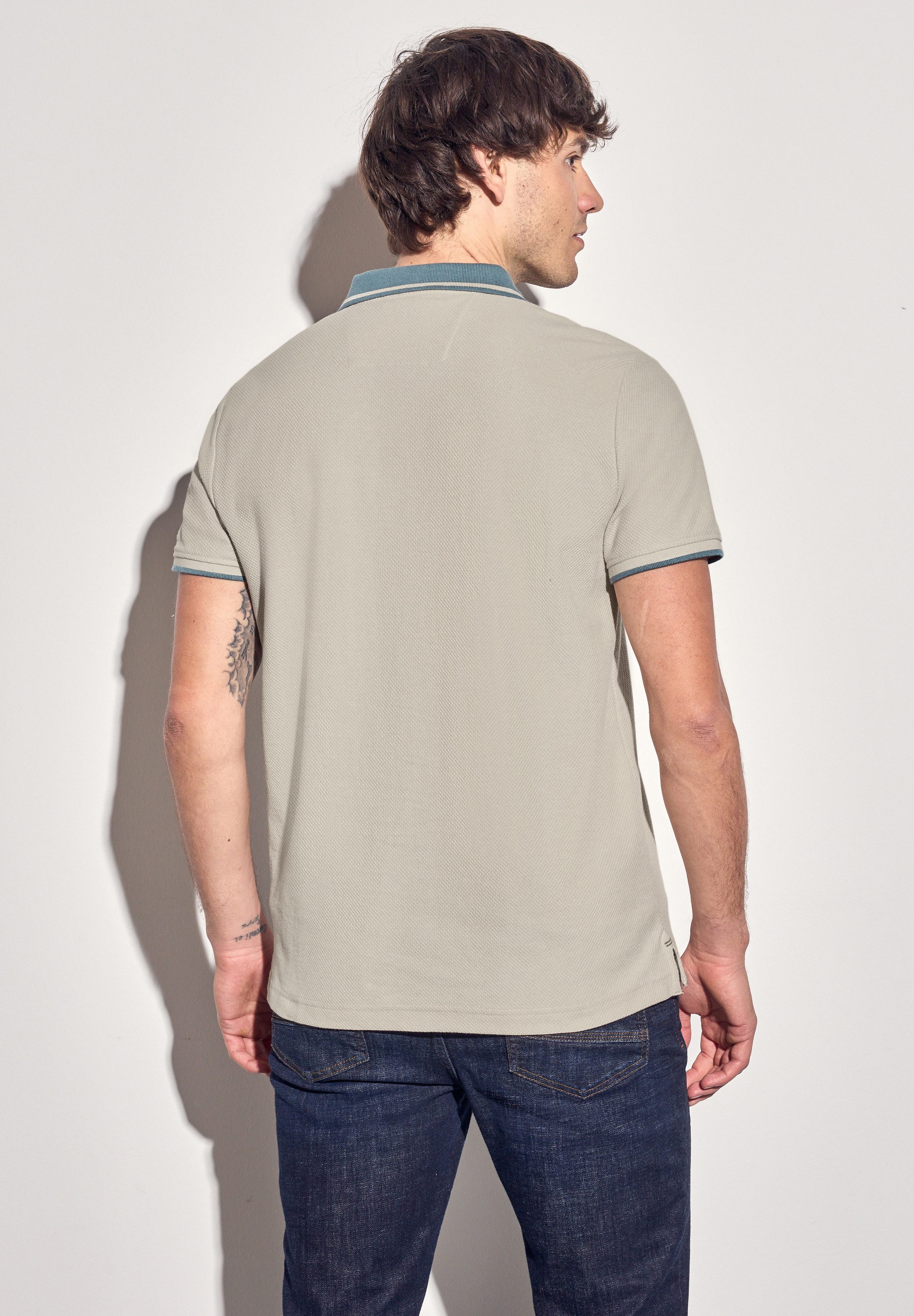 STREET ONE MEN Poloshirt, mit Kontrastdetails günstig online kaufen