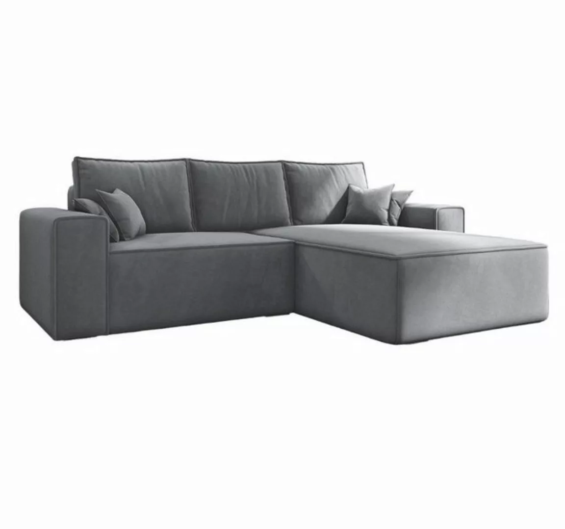 MOEBLO Ecksofa ERNO II, Ecksofa aus Samststoff, Couch für Wohnzimmer, Schla günstig online kaufen