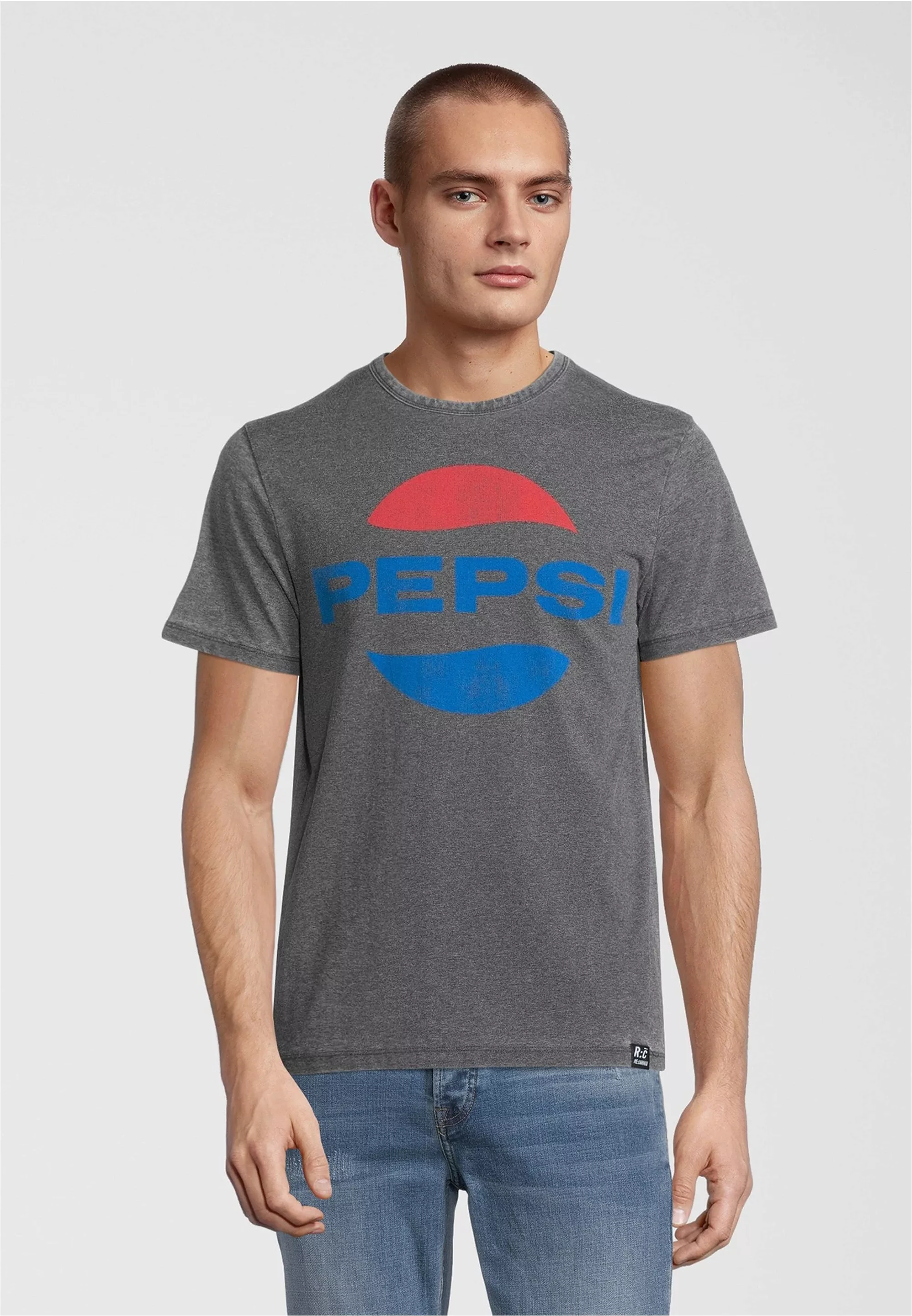 Recovered T-Shirt "Pepsi Classic Oval Logo Charcoal", im zeitlosen Design günstig online kaufen