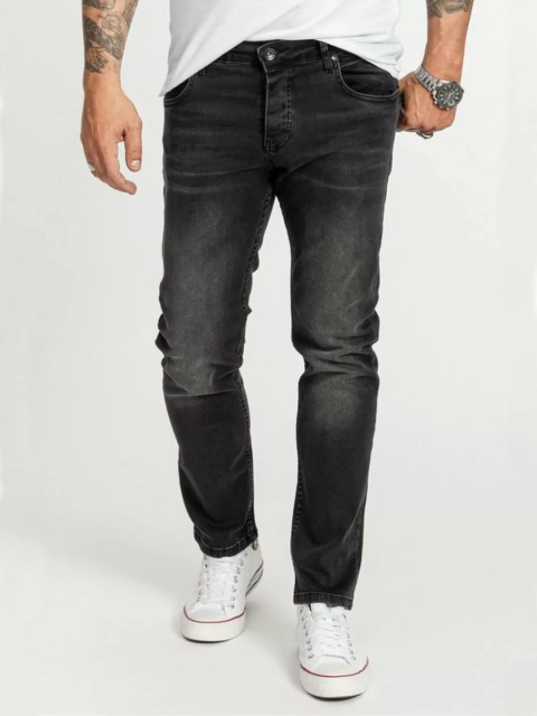 Rock Creek Regular-fit-Jeans Herren Jeans Stonewashed Dunkelblau RC-2414 günstig online kaufen
