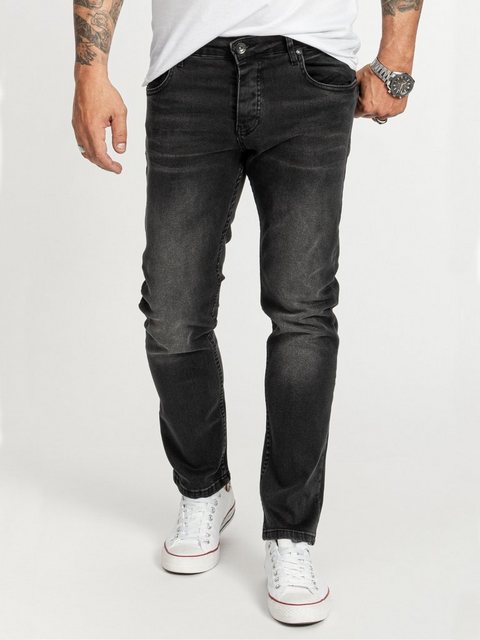 Rock Creek Regular-fit-Jeans Herren Jeans Stonewashed Schwarz RC-2409 günstig online kaufen