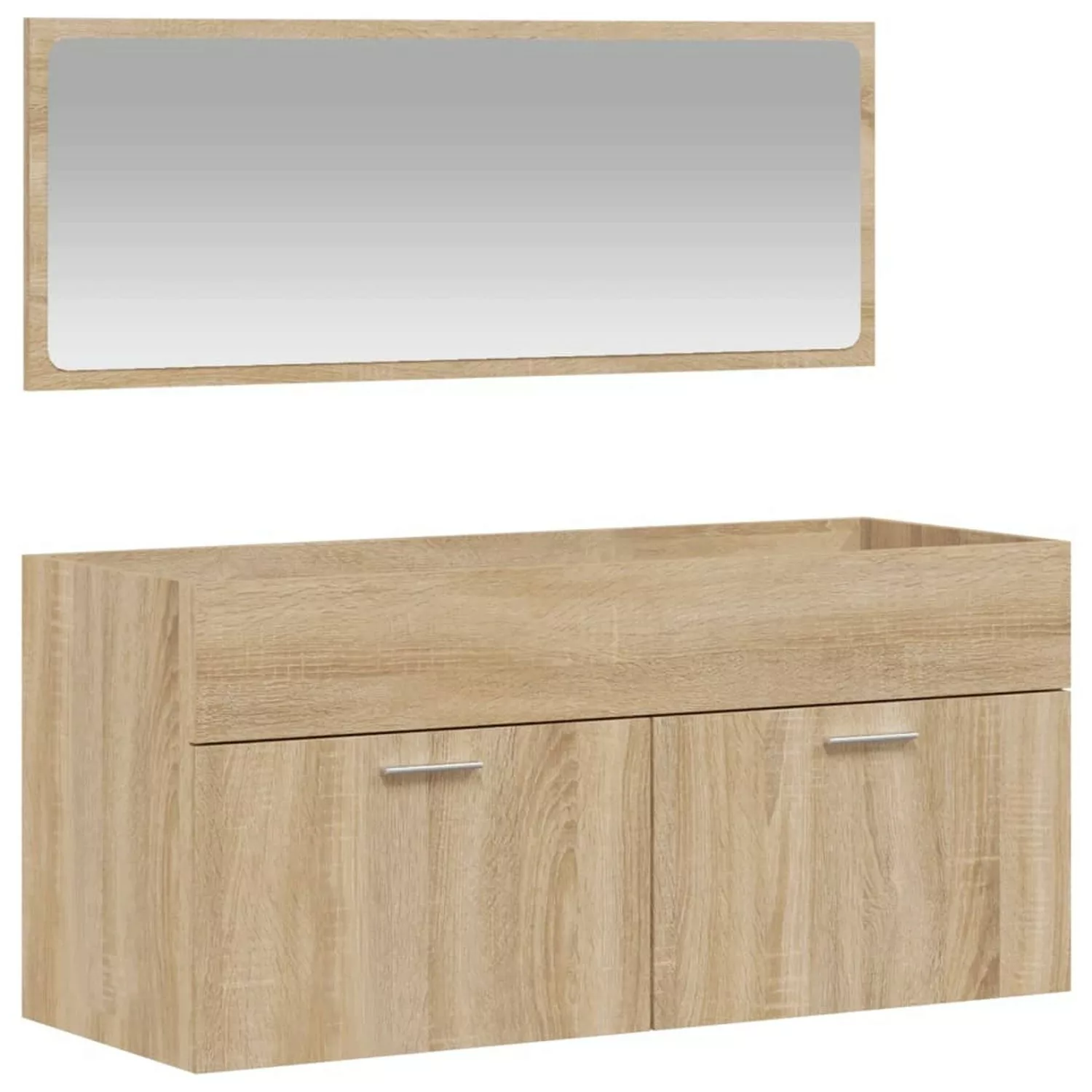 vidaXL Badschrank mit Spiegel Sonoma-Eiche Holzwerkstoff Modell 3 günstig online kaufen