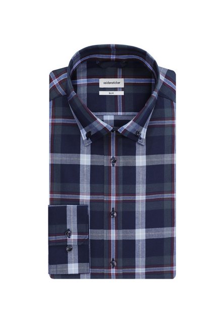 seidensticker Flanellhemd Slim Slim Langarm Button-Down-Kragen Karo günstig online kaufen