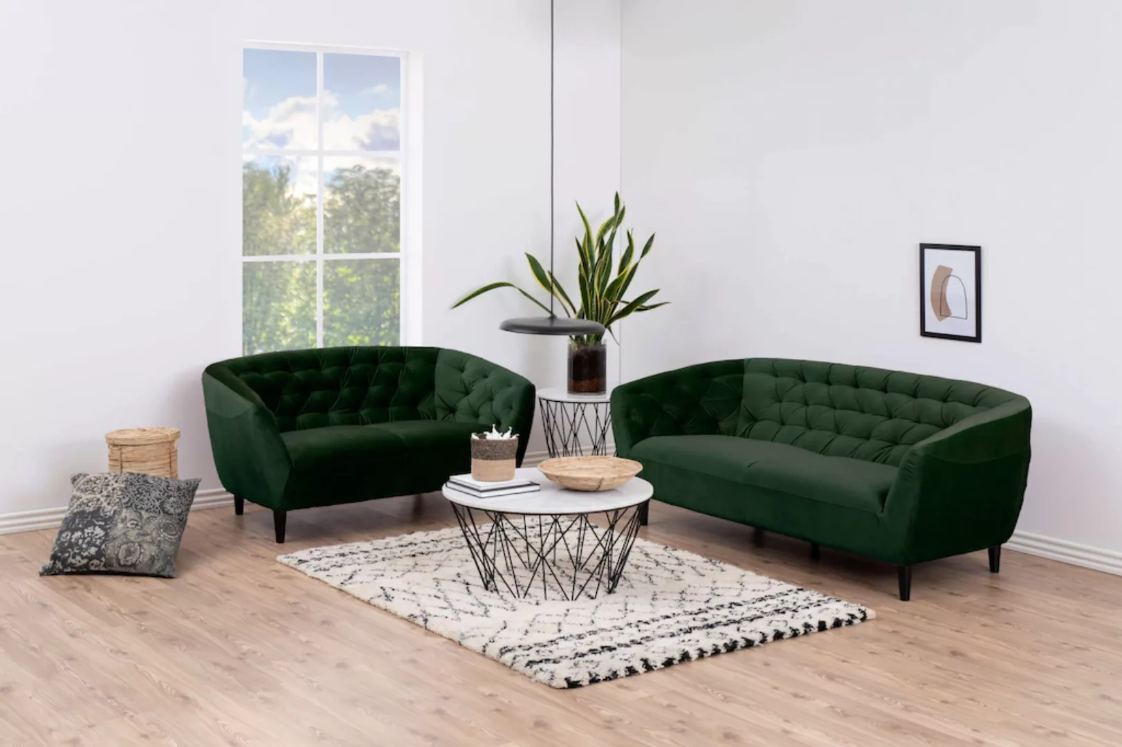 ACTONA GROUP 2-Sitzer "Ria Sofa, Couch, Doppelsofa, Loveseat,", Samtstoff, günstig online kaufen