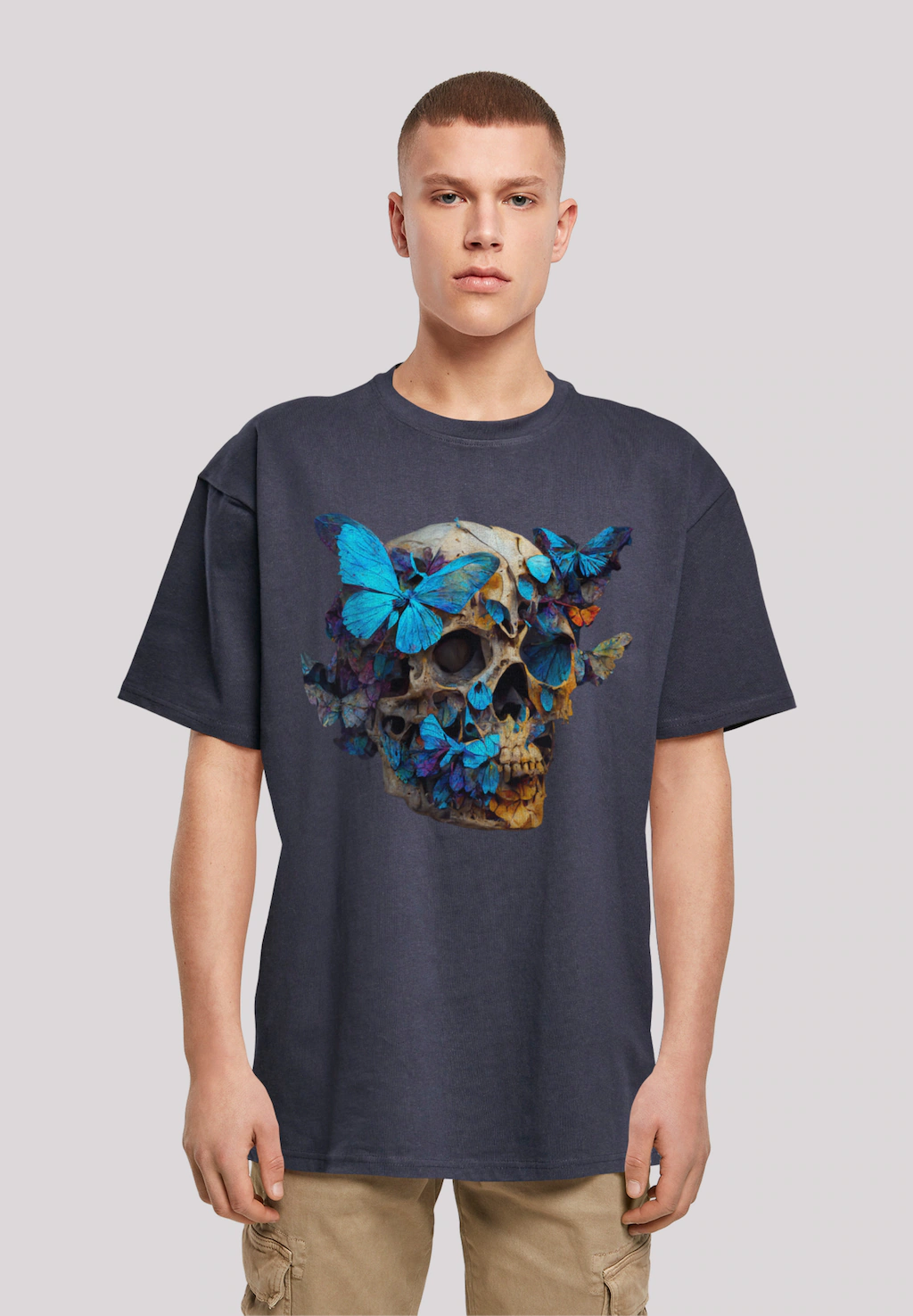 F4NT4STIC T-Shirt "Schmetterling Skull OVERSIZE TEE", Print günstig online kaufen