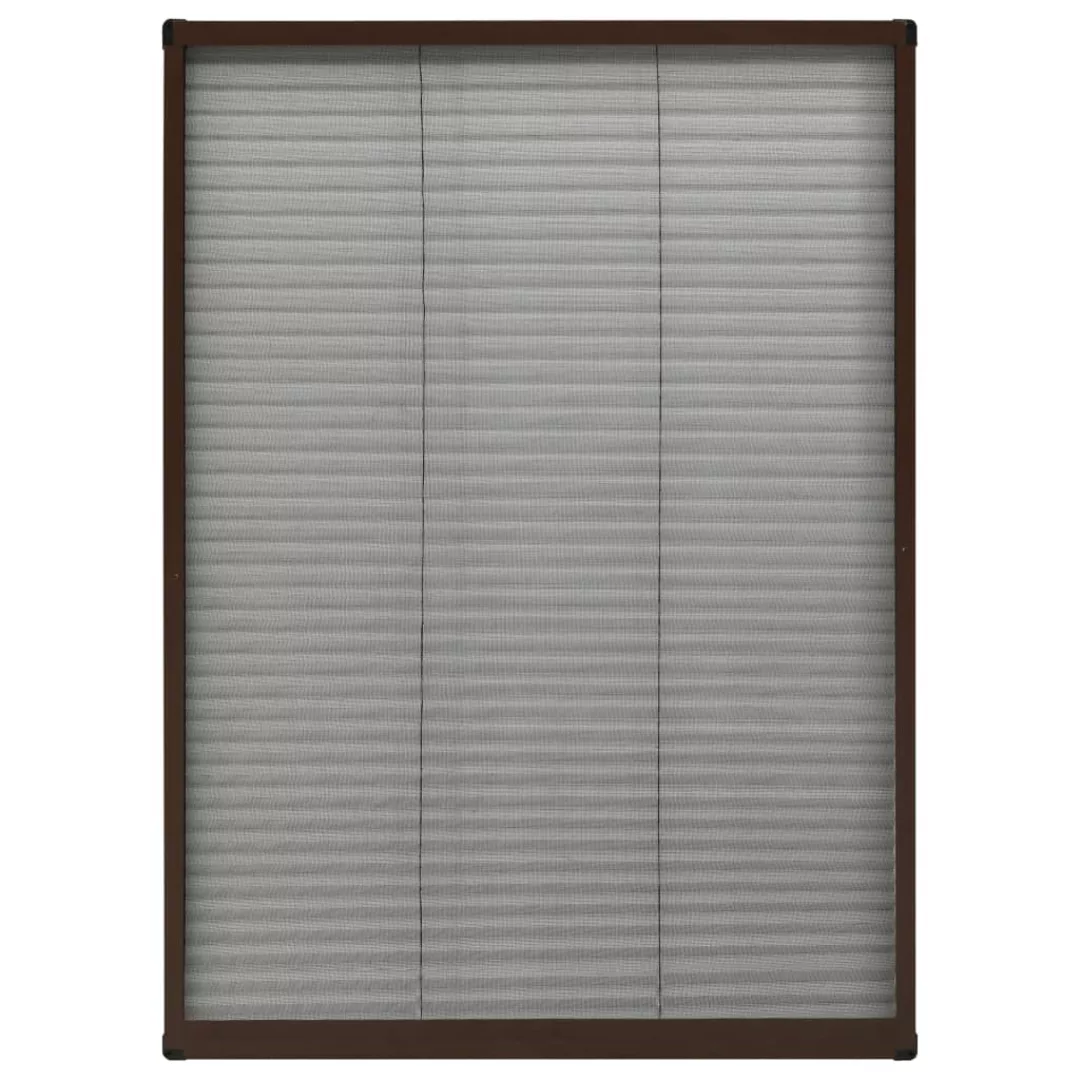 Insektenschutz-plissee Für Fenster Aluminium Braun 80x120 Cm günstig online kaufen