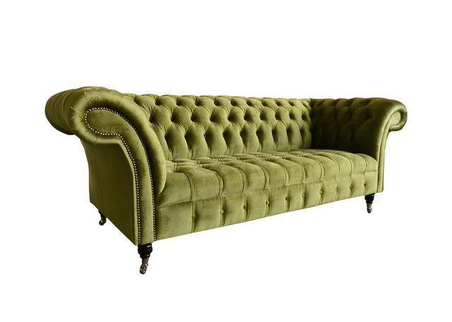 Xlmoebel Sofa Neu Chesterfield Wohnzimmersofa in Textil mit grünem Dreisitz günstig online kaufen