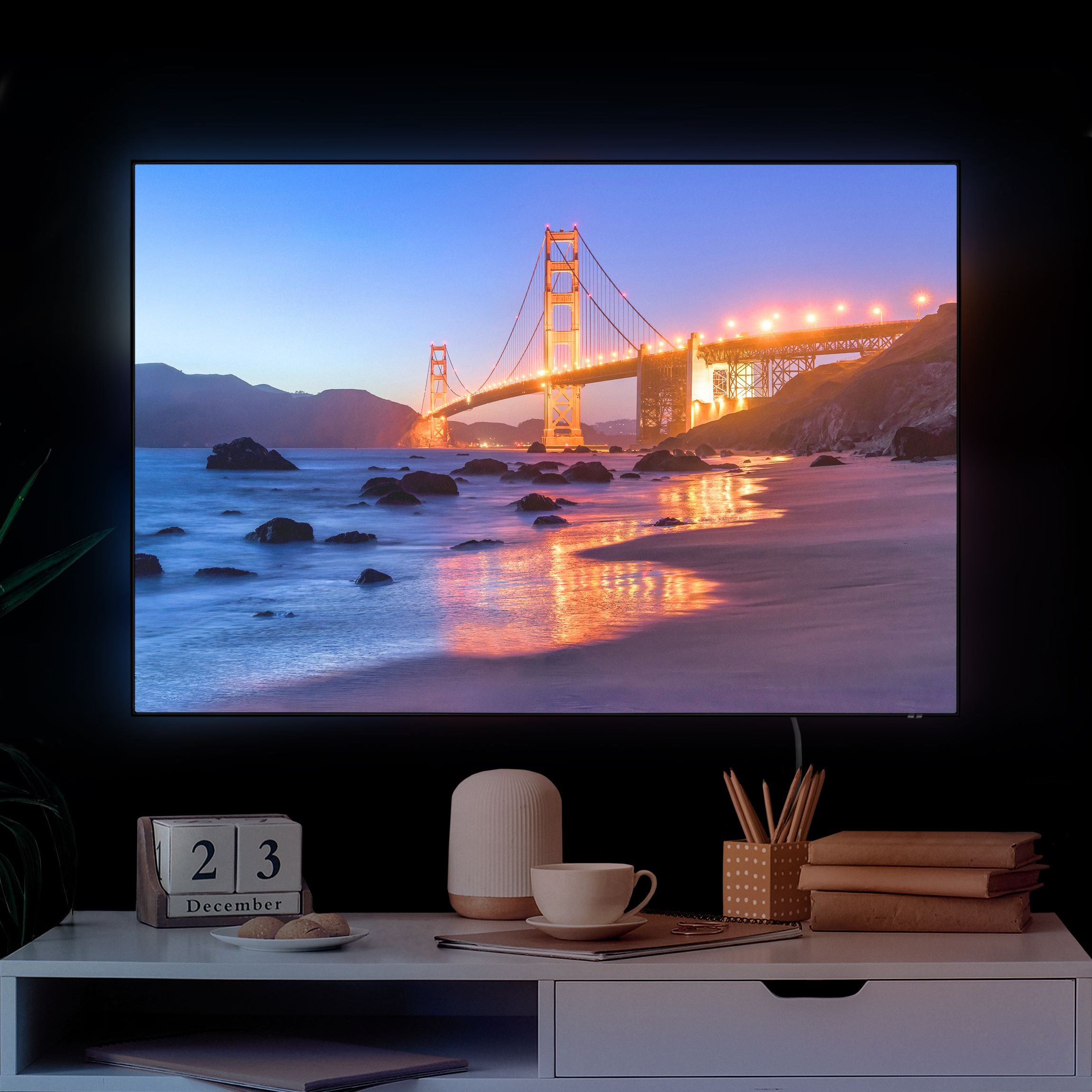 LED-Wechselbild Golden Gate Bridge am Abend günstig online kaufen