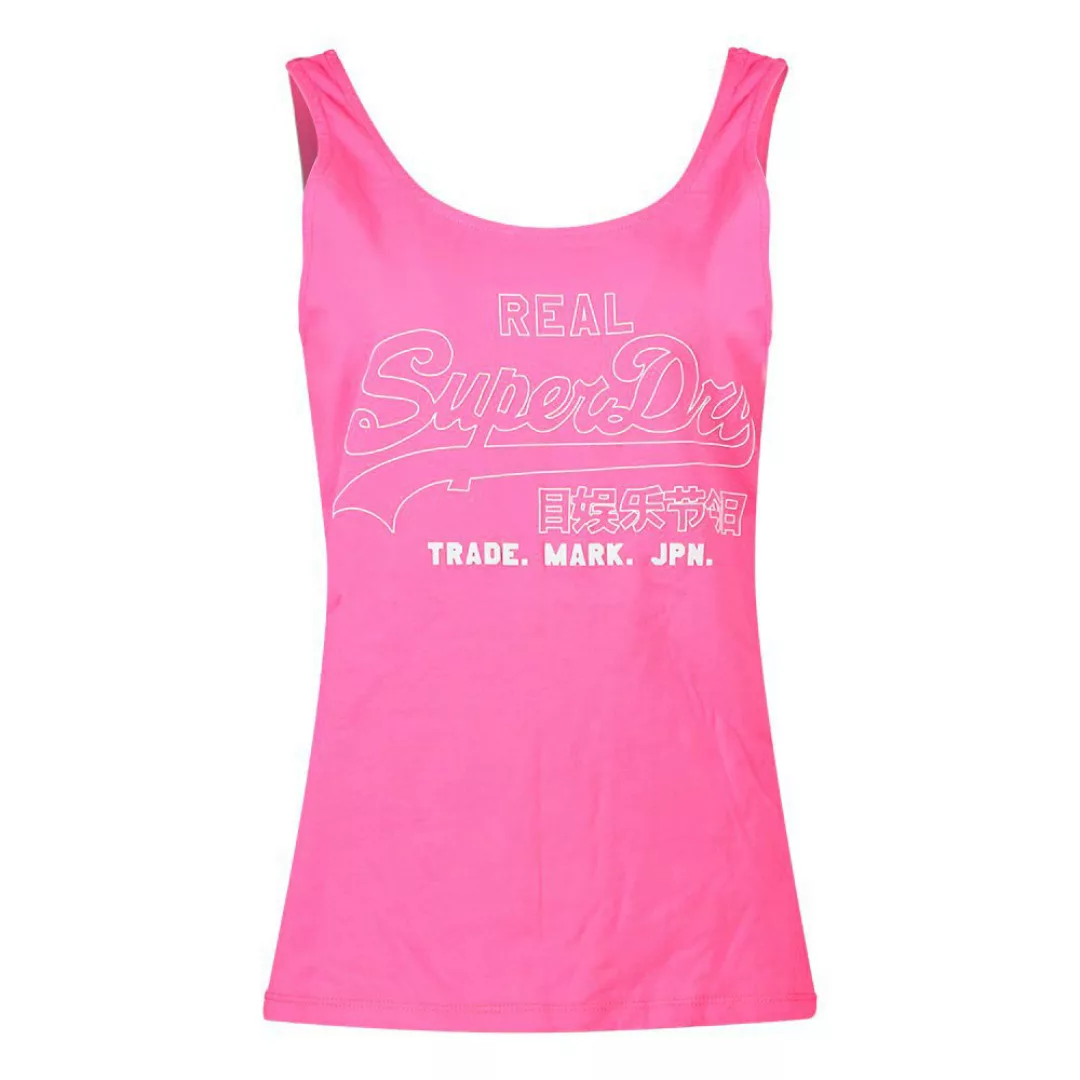 Superdry Vintage Logo Outline Pop Ärmelloses T-shirt S Fluro Pink günstig online kaufen