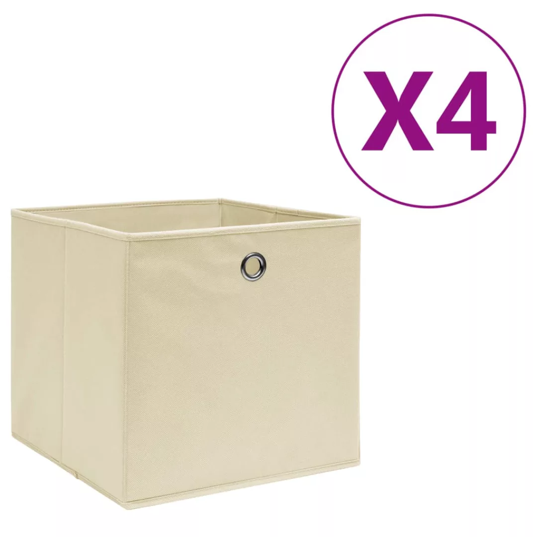 Aufbewahrungsboxen 4 Stk. Vliesstoff 28x28x28 Cm Creme günstig online kaufen