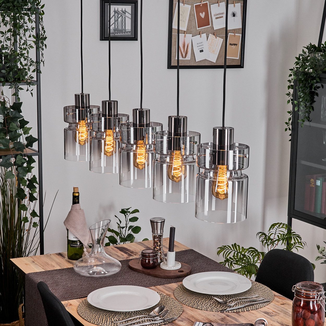 hofstein Hängeleuchte Hängelampe aus Metall/Glas in günstig online kaufen