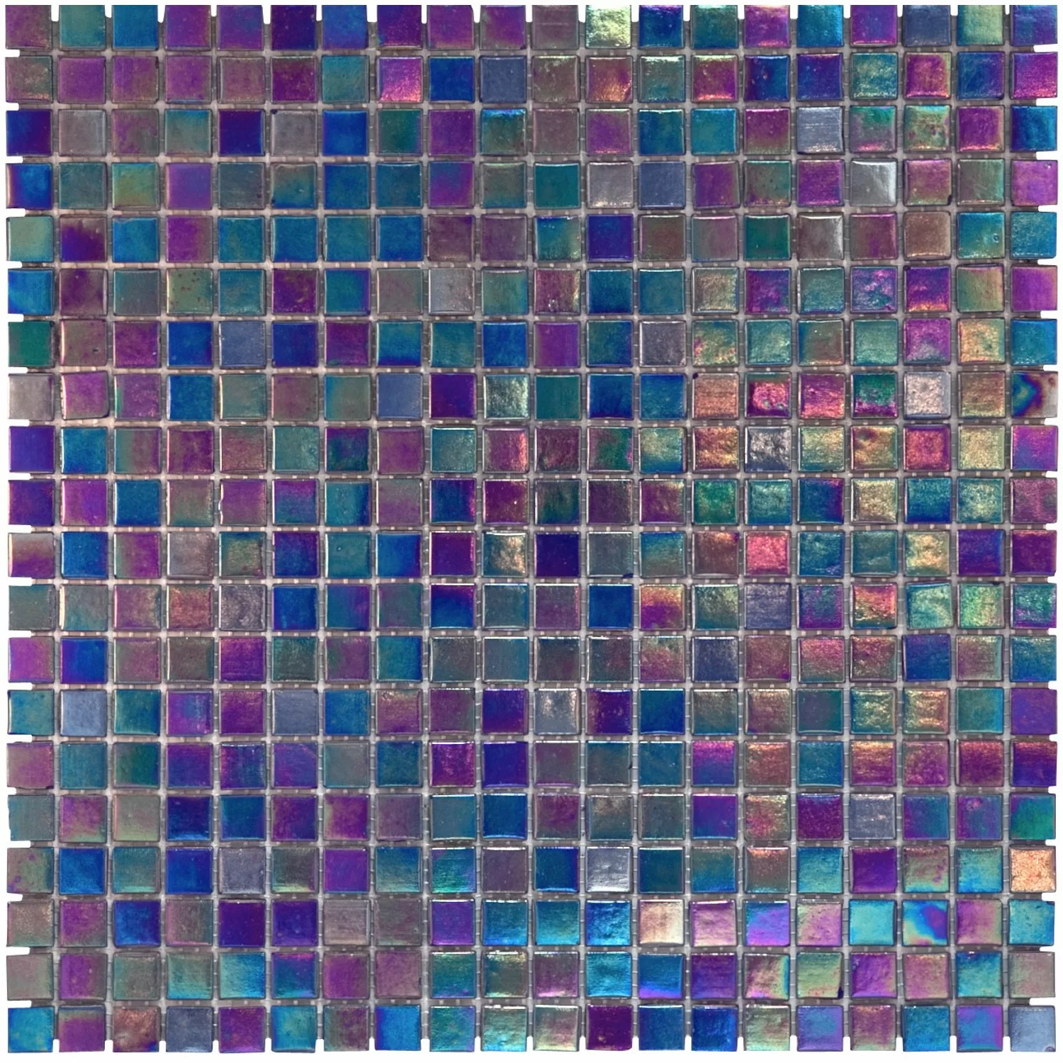 Mosaikmatte Glas Perlmutt Dunkelblau 33 cm x 33 cm günstig online kaufen