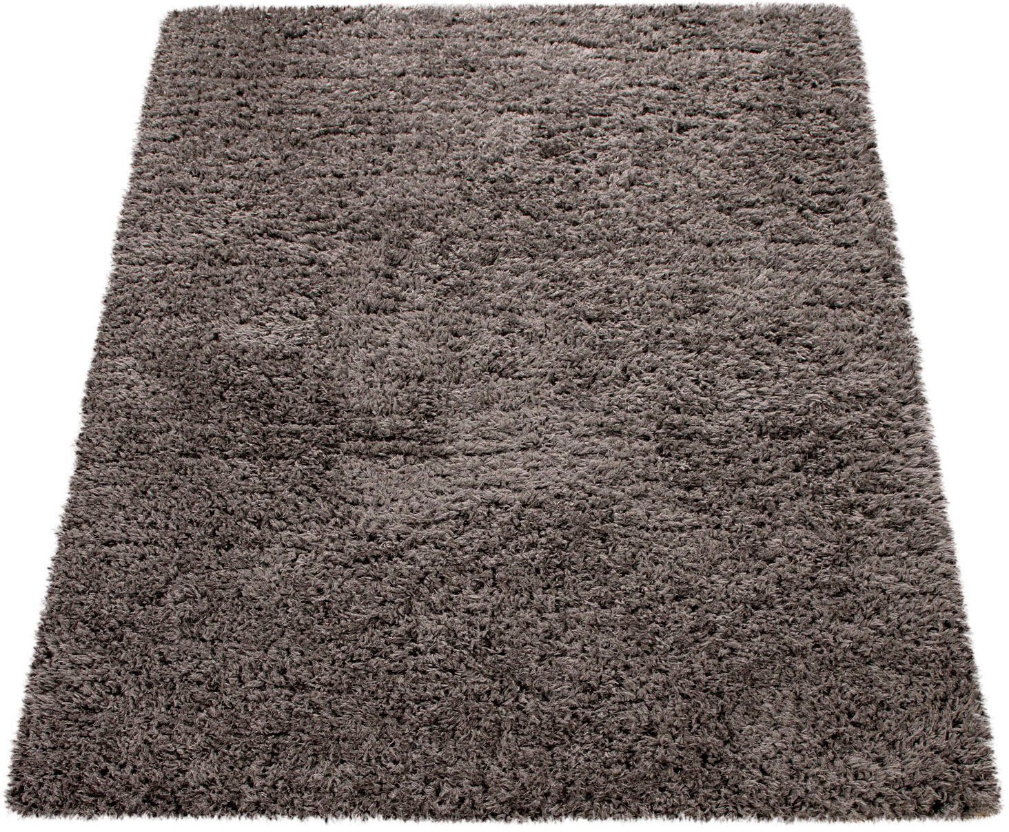Paco Home Hochflor-Teppich »Milano 861«, rechteckig, 74 mm Höhe, Uni-Farben günstig online kaufen