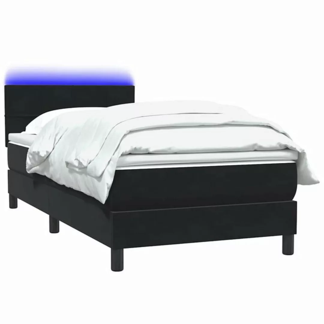 vidaXL Boxspringbett, Boxspringbett mit Matratze Schwarz 90x220 cm Samt günstig online kaufen