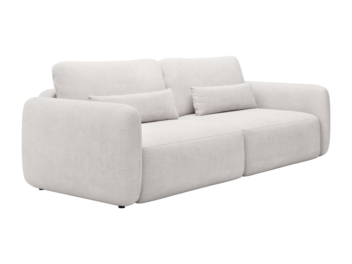 Sofa mit Schlaffunktion 3-Sitzer - Strukturstoff - Beige - VOPOZA günstig online kaufen