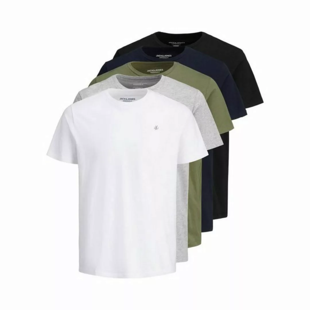 Jack & Jones Herren Rundhals T-Shirt JORJXJ 5er PACK - Regular Fit günstig online kaufen