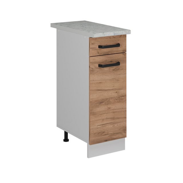 Vicco Unterschrank R-Line, Goldkraft Eiche/Weiß, 30 cm AP Marmor günstig online kaufen