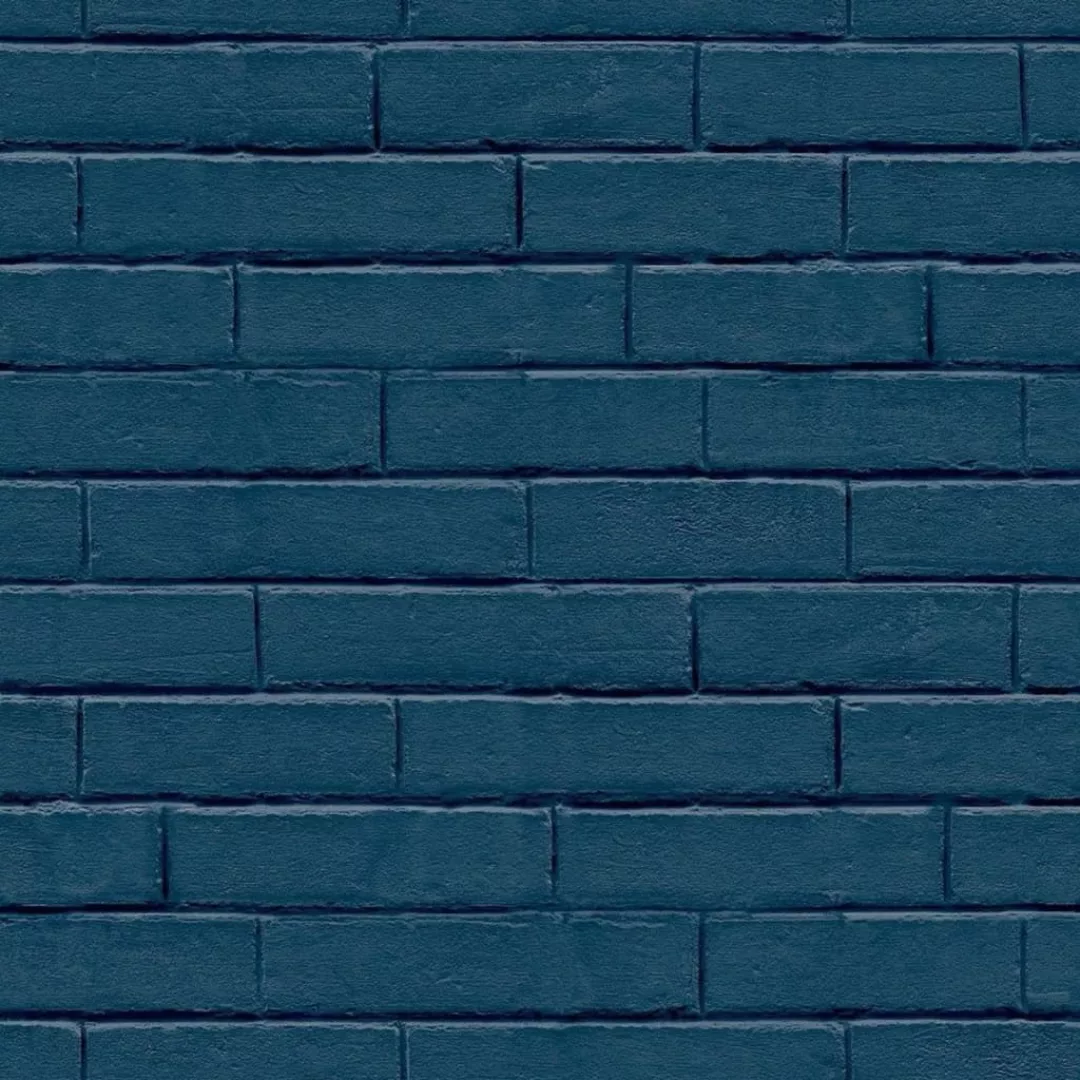 Good Vibes Tapete Brick Wall Blau günstig online kaufen