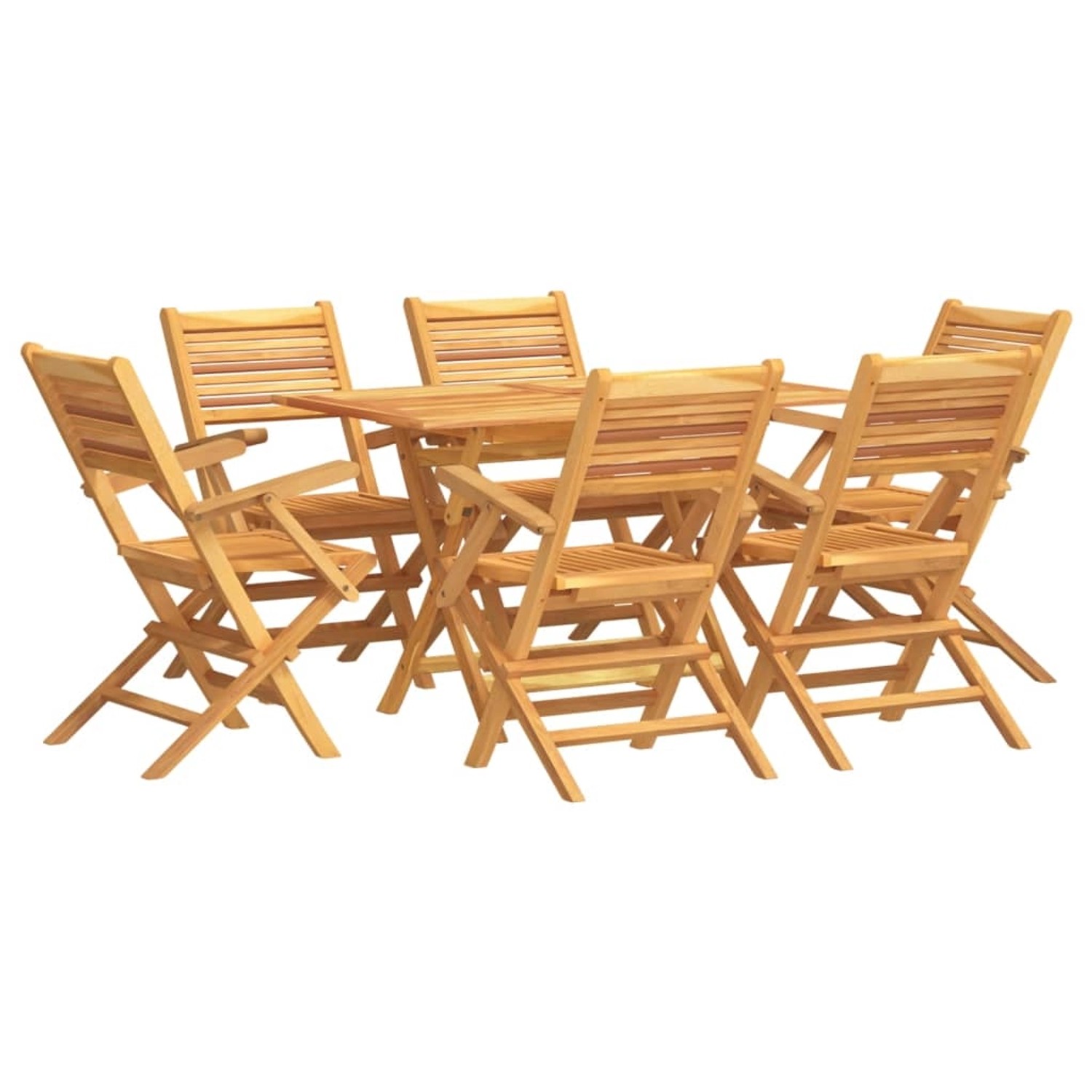 Vidaxl 7-tlg. Garten-essgruppe Massivholz Teak günstig online kaufen