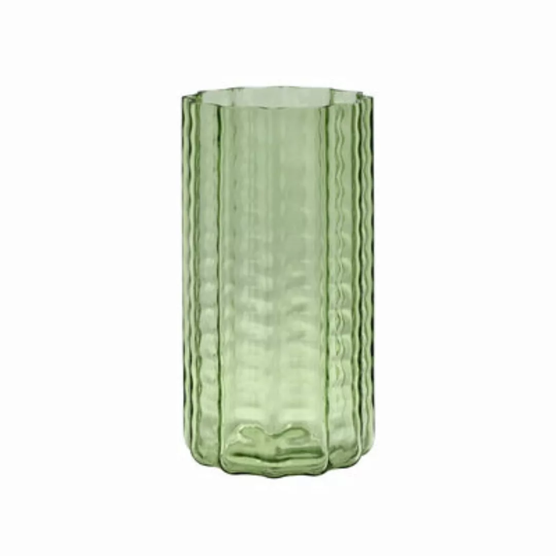 Vase Wave 02 glas grün / Ø 15 x H 28 cm - Serax - Grün günstig online kaufen