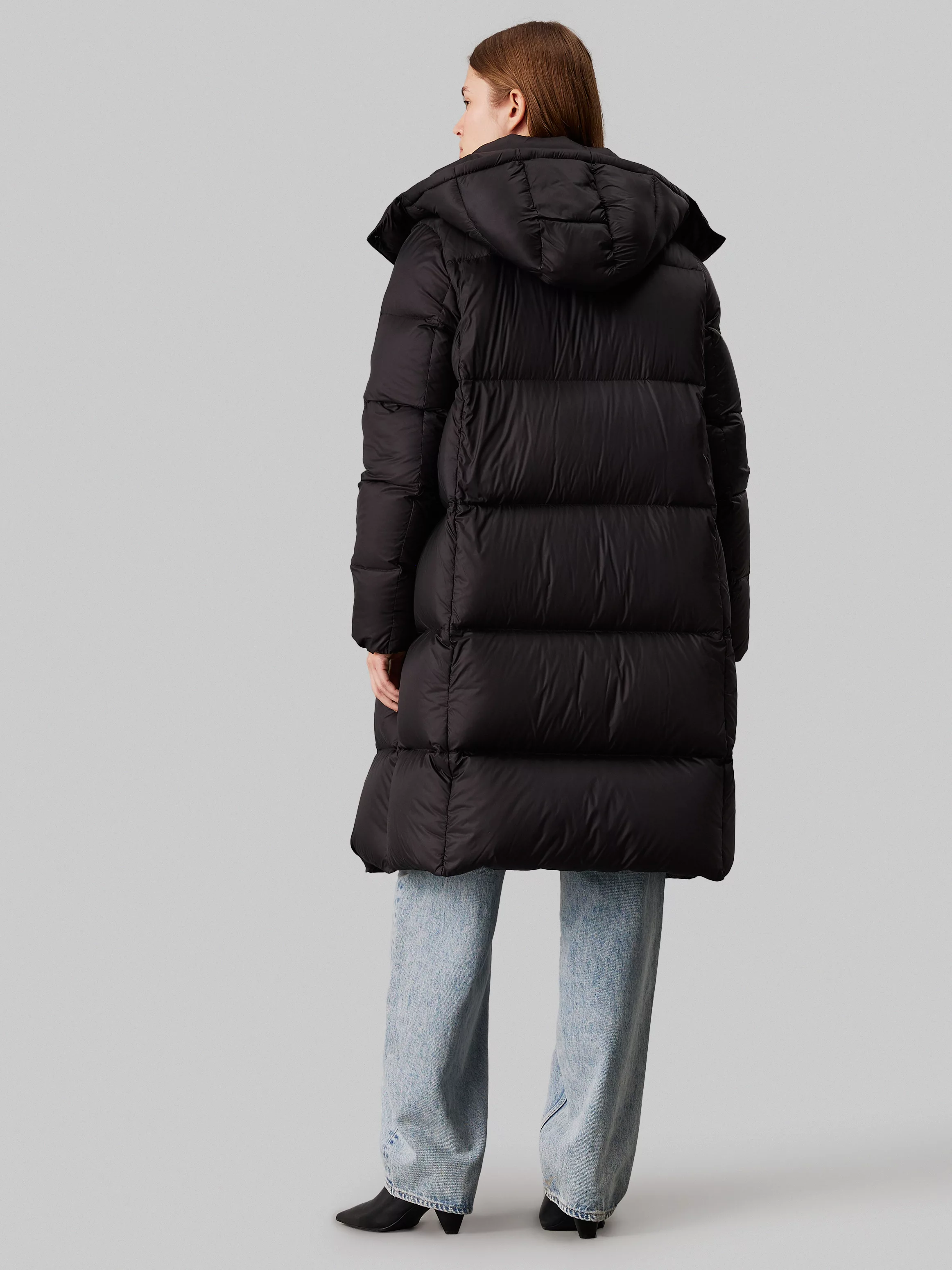 Calvin Klein Jeans Langjacke "DOWN LONG PUFFER", mit Kapuze, mit Logodruck günstig online kaufen