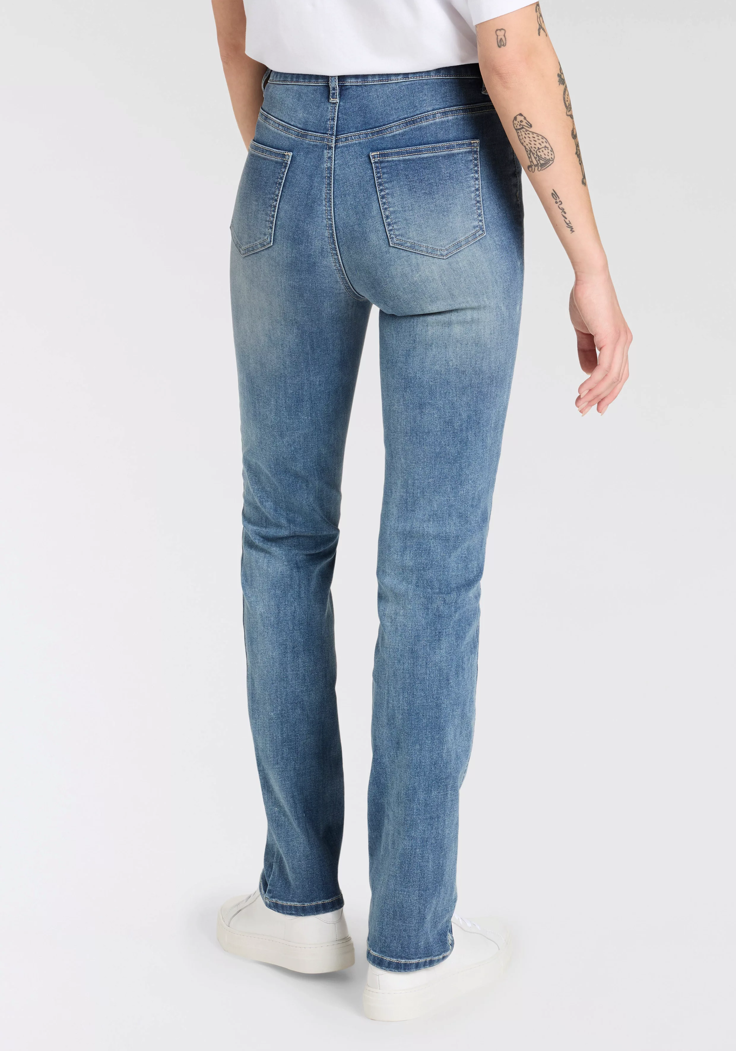 Arizona Gerade Jeans "Ultra-Stretch", normale Passform, Comfort Fit, Used-L günstig online kaufen