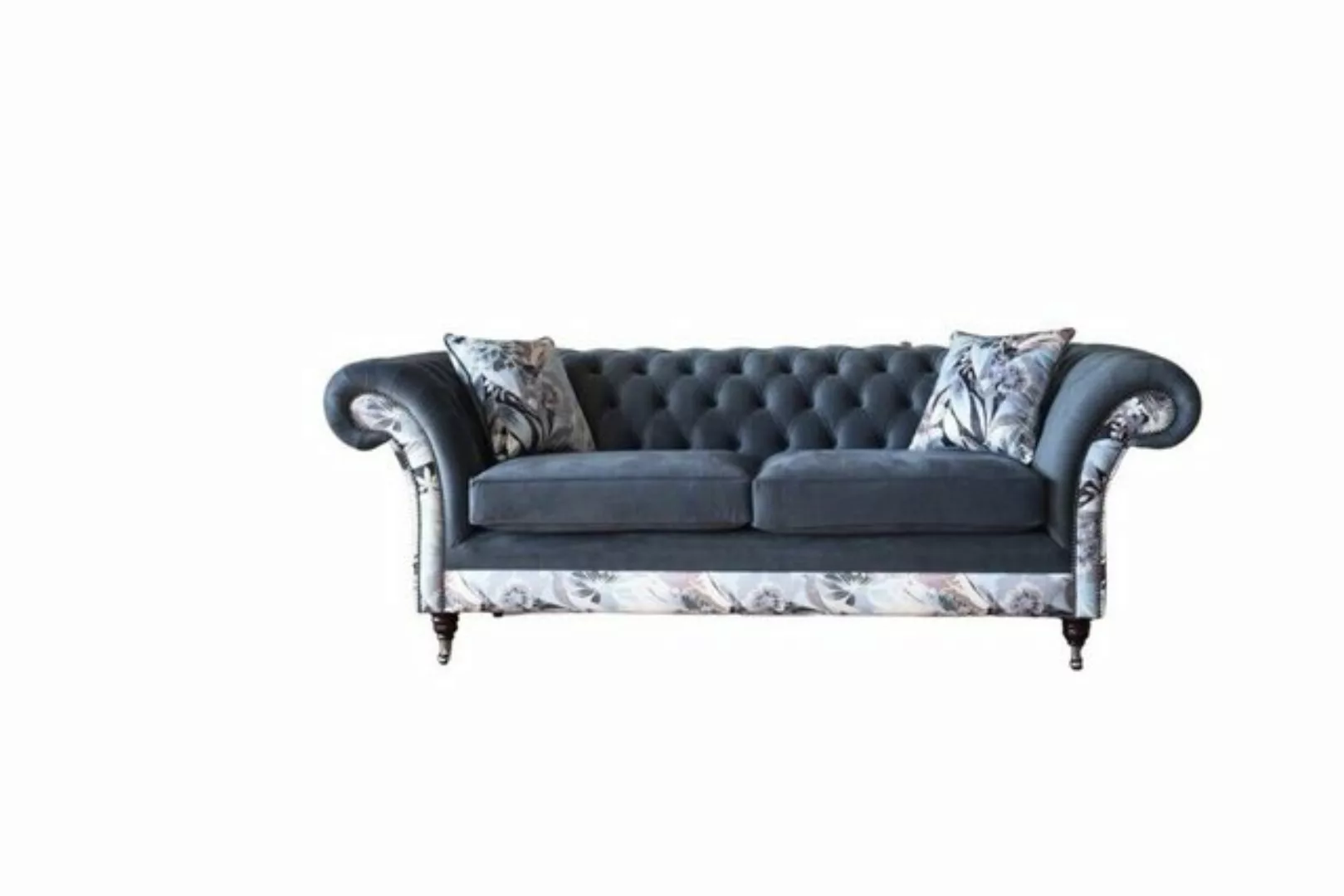 JVmoebel Sofa Blauer Dreisitzer Design Polster Sitz Textil Sofa 3 Sitzer Lu günstig online kaufen