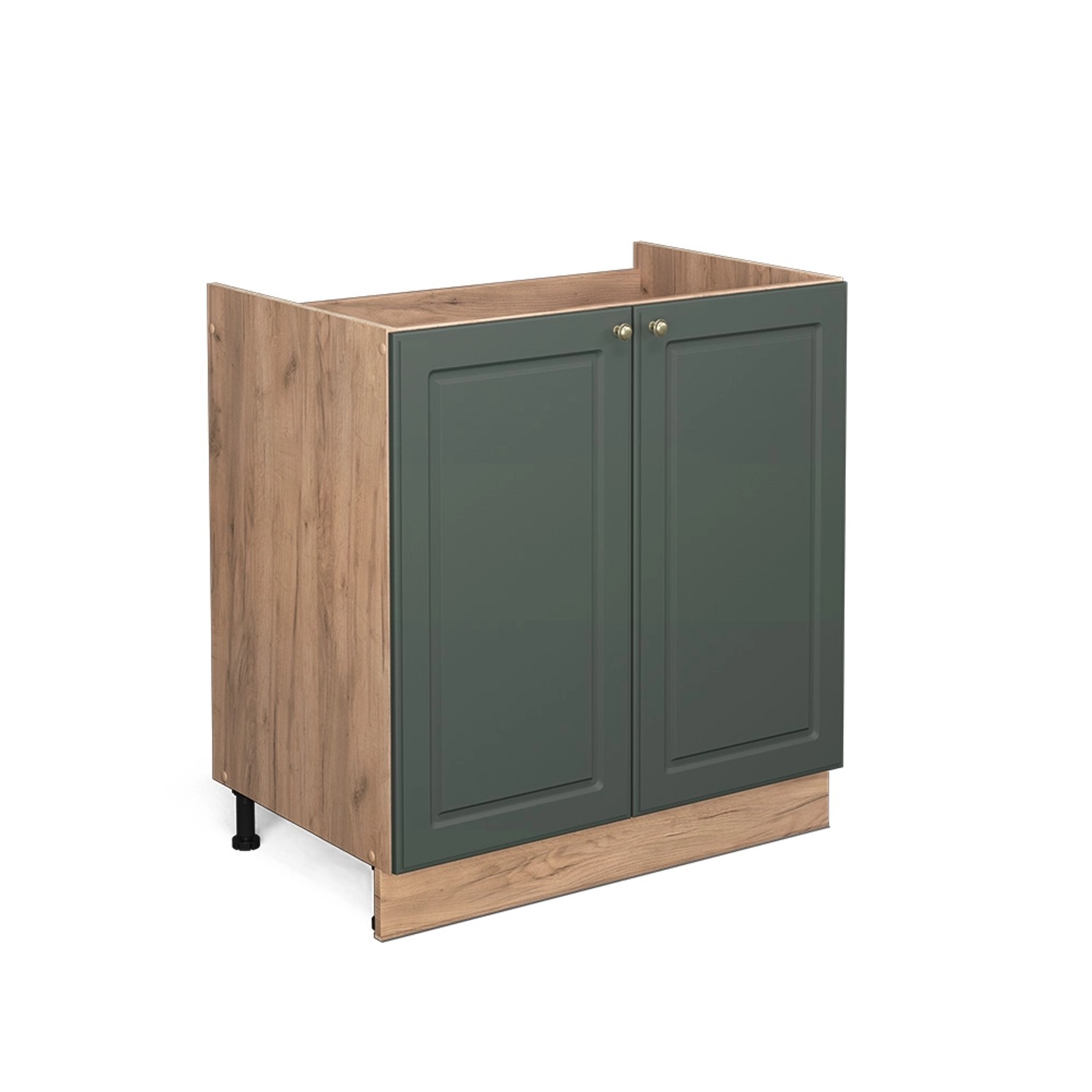 Vicco Spülenunterschrank Fame-Line, Grün-Gold Landhaus/Goldkraft Eiche, günstig online kaufen