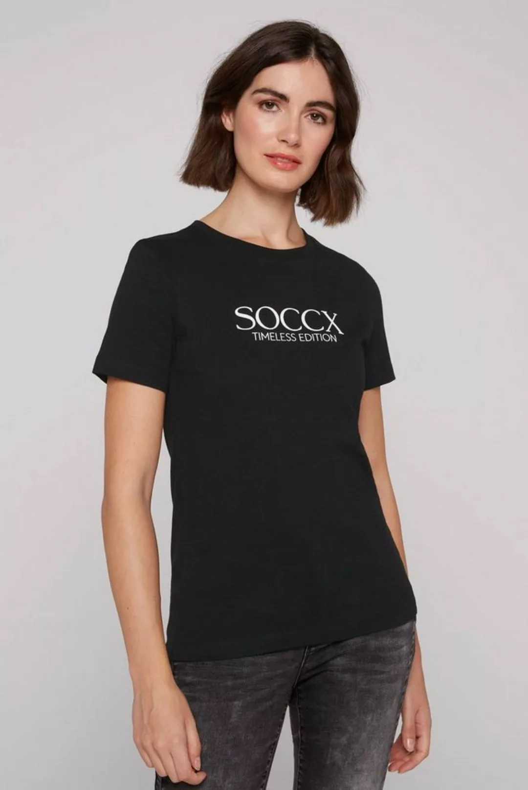 SOCCX Rundhalsshirt aus Baumwolle günstig online kaufen