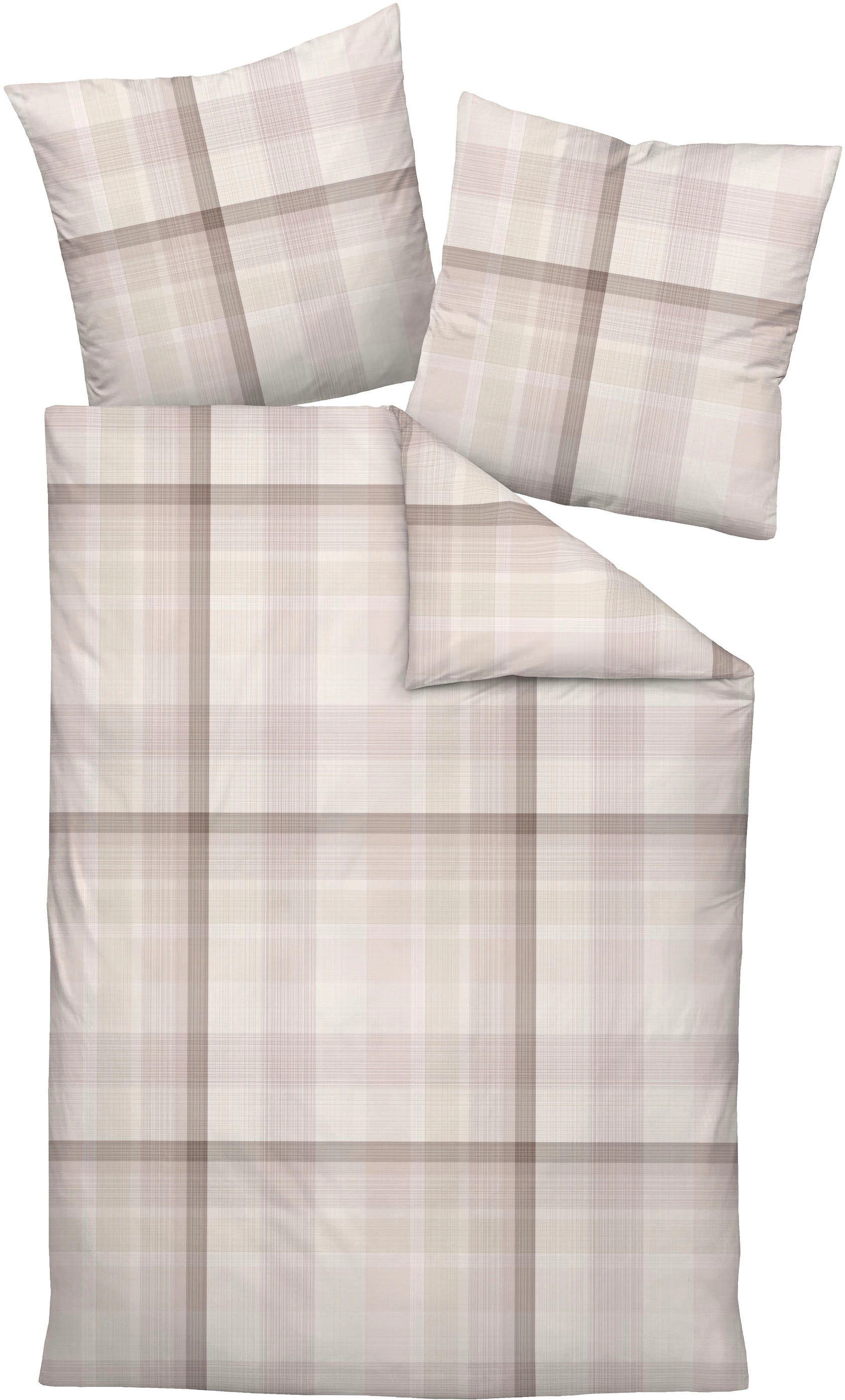 Janine Janine Mako-Satin Bettwäsche MILANO 45112 braun beige Größe:  135x20 günstig online kaufen