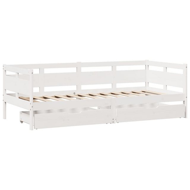 vidaXL Bett Tagesbett mit Schubladen Weiß 90x190 cm Kiefernholz günstig online kaufen