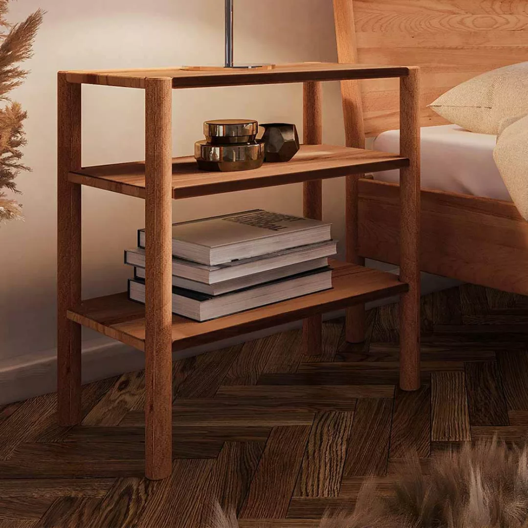 Bett Tisch aus Wildbuche Massivholz 64 cm hoch - 60 cm breit günstig online kaufen