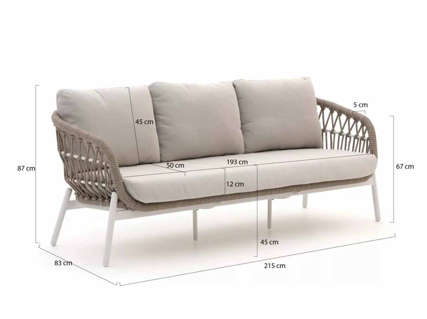 Bellagio Cupello lounge Gartensofa 3-Sitzer 215 cm günstig online kaufen