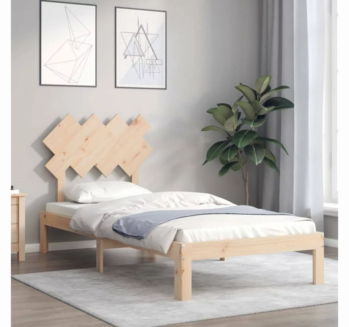 vidaXL Bett Massivholzbett mit Kopfteil günstig online kaufen