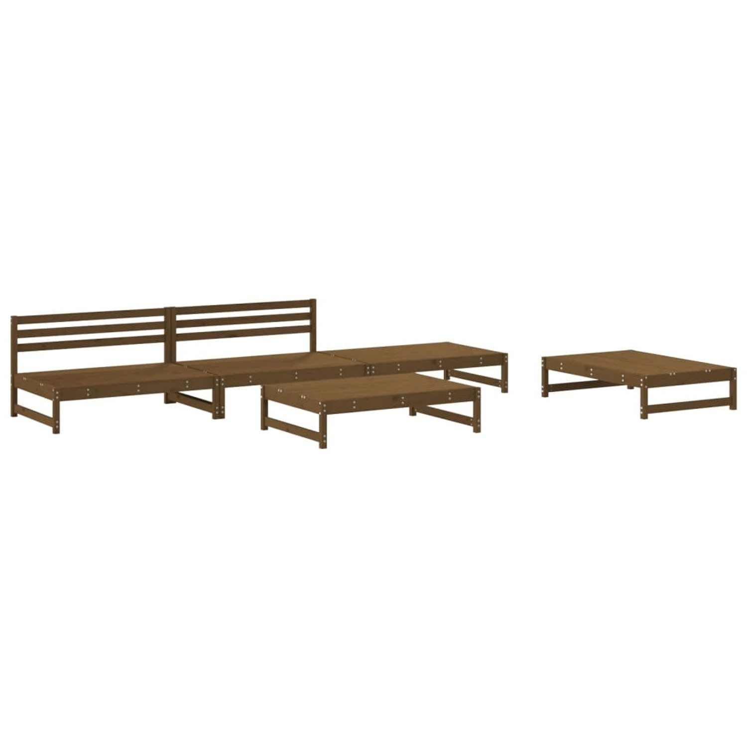 vidaXL 5-tlg Garten-Lounge-Set Honigbraun Massivholz Kiefer Modell 28 günstig online kaufen