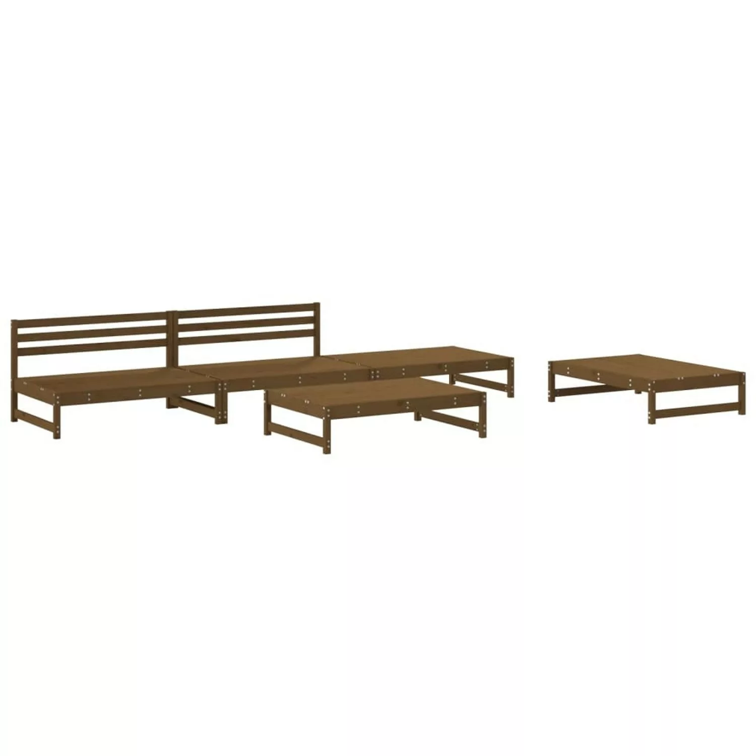 vidaXL 5-tlg Garten-Lounge-Set Honigbraun Massivholz Kiefer Modell 28 günstig online kaufen