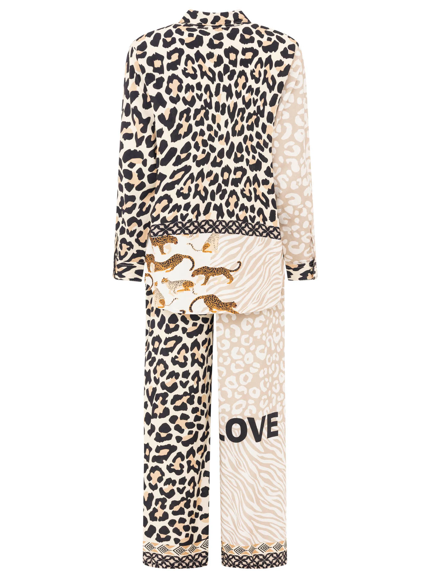 Zwillingsherz Shirtbluse ""Leo Love"", Set mit Leo Muster aus Viskose, lang günstig online kaufen
