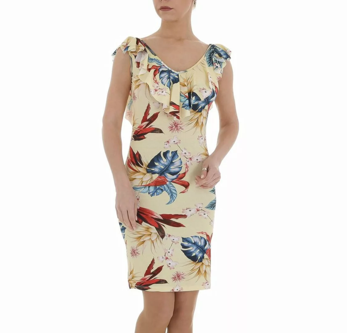 Ital-Design Sommerkleid Damen Freizeit Rüschen Geblümt Stretch Sommerkleid günstig online kaufen