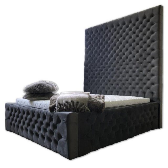 JVmoebel Bett Betten Schwarz Luxus Hotel 180x200cm Bett Polster Design Möbe günstig online kaufen