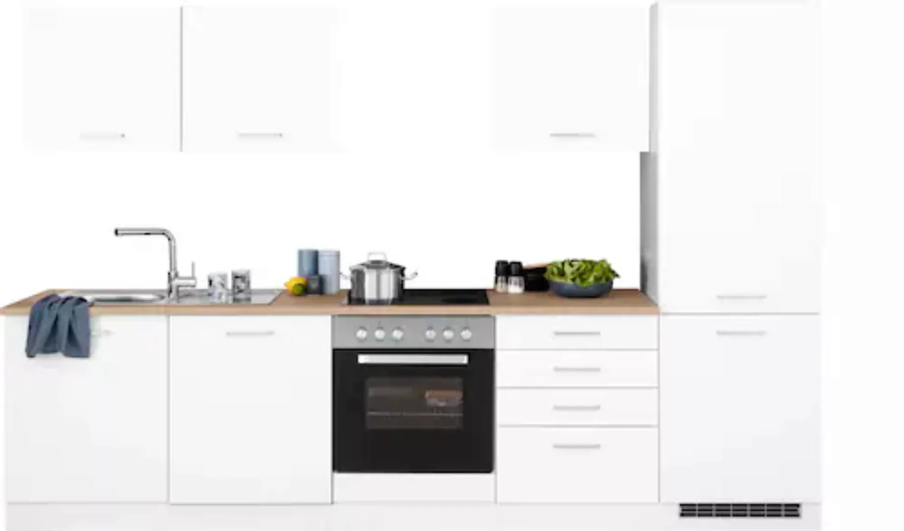 HELD MÖBEL Küchenzeile "Visby", ohne E-Geräte, 300 cm, für Kühl/Gefrierkomb günstig online kaufen