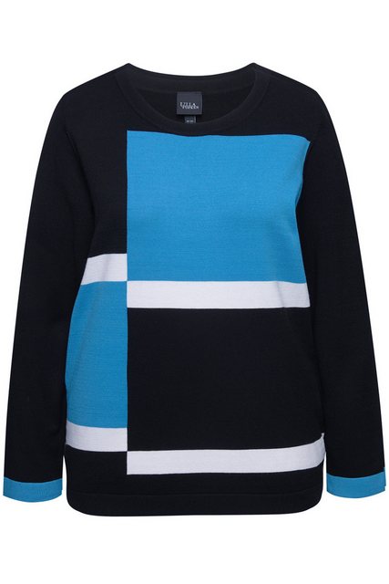 Ulla Popken Strickpullover Pullover Colorblocking Rundhals Langarm günstig online kaufen