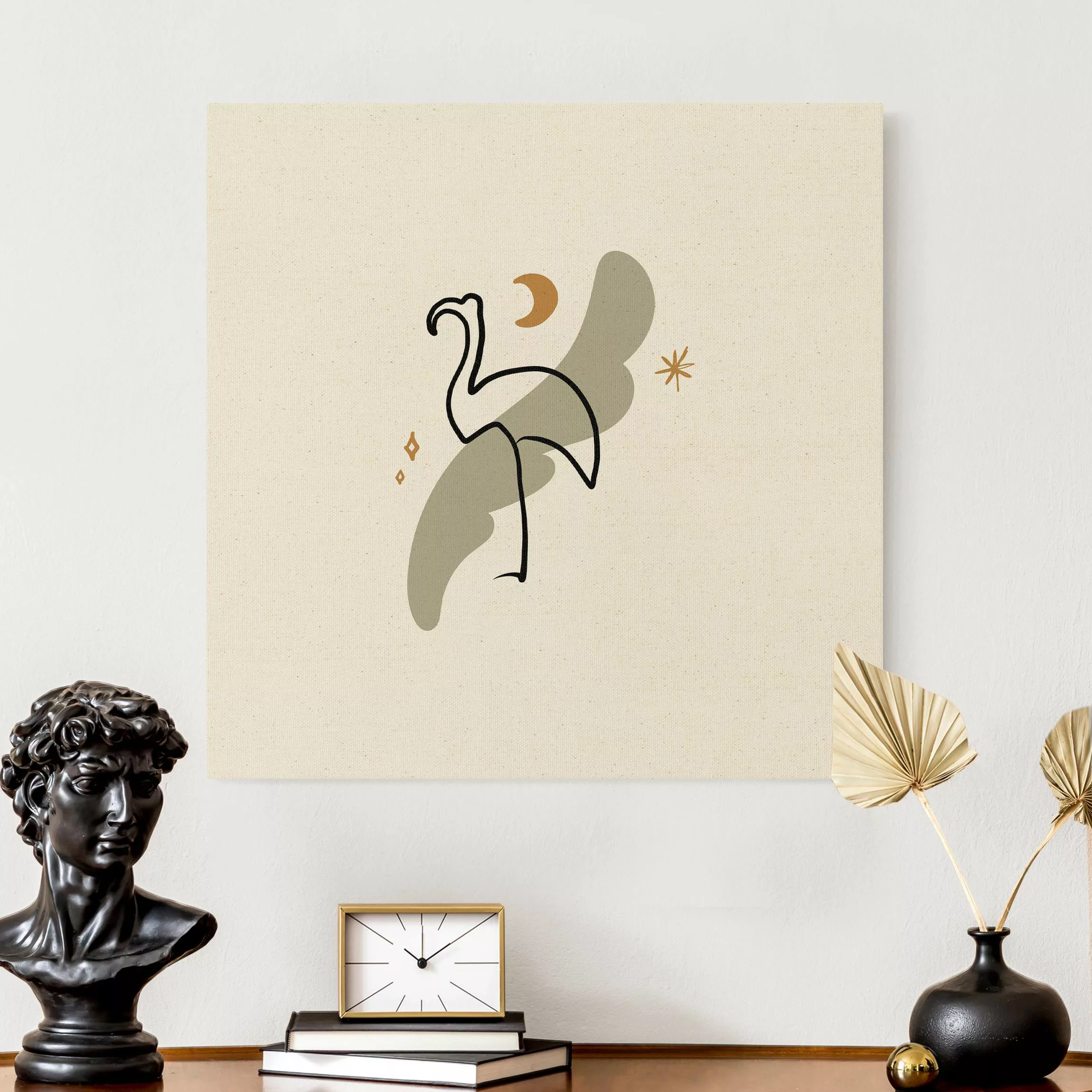 Leinwandbild auf Naturcanvas Picasso Interpretation - Flamingo günstig online kaufen