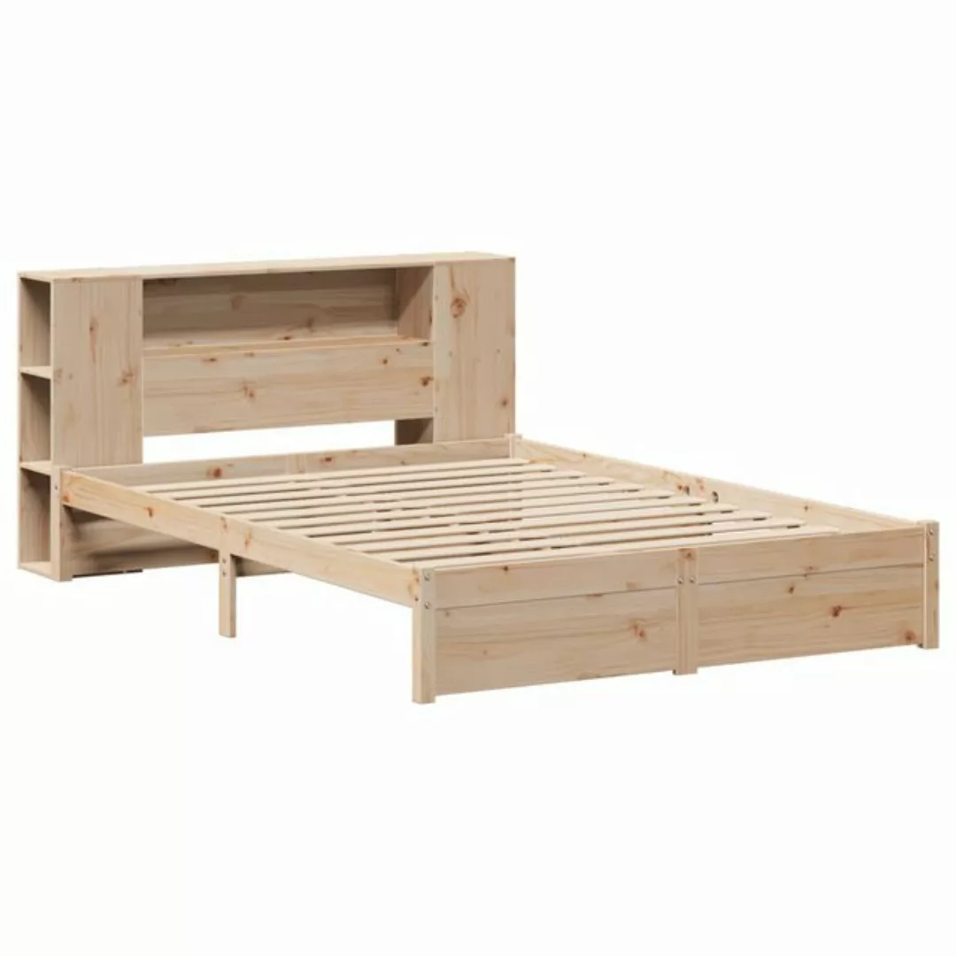 vidaXL Bett Massivholzbett mit Regal ohne Matratze 150x200 cm Kiefernholz günstig online kaufen