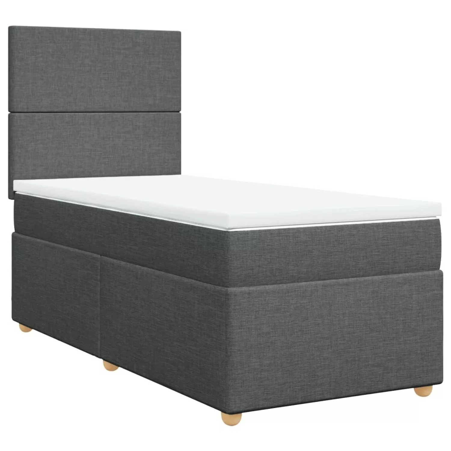 vidaXL Boxspringbett, Boxspringbett mit Matratze Dunkelgrau 100x200 cm Stof günstig online kaufen