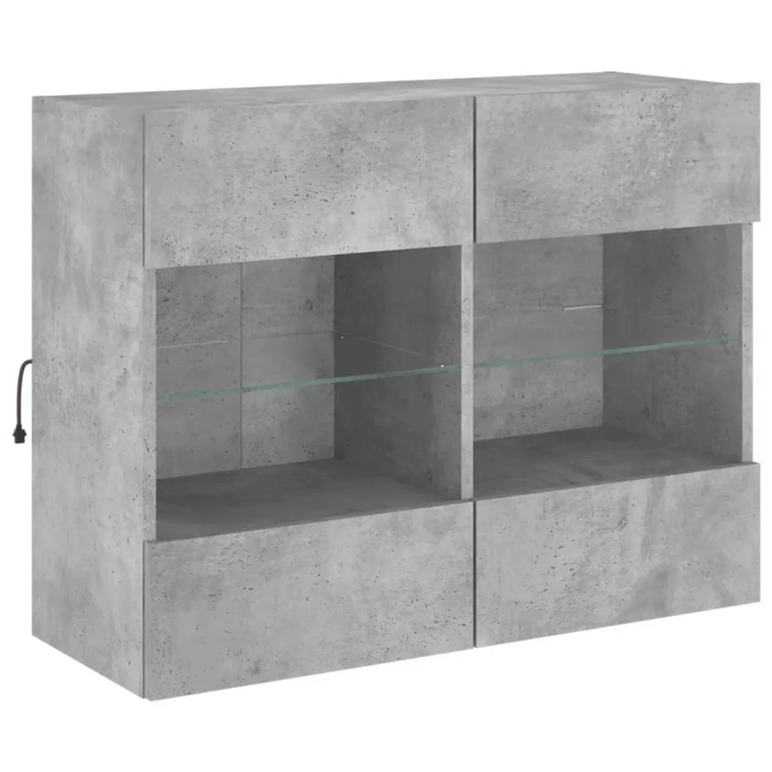 VidaXL TV-Wandschrank mit LED-Leuchten Betongrau 78,5x30x60,5 cm günstig online kaufen